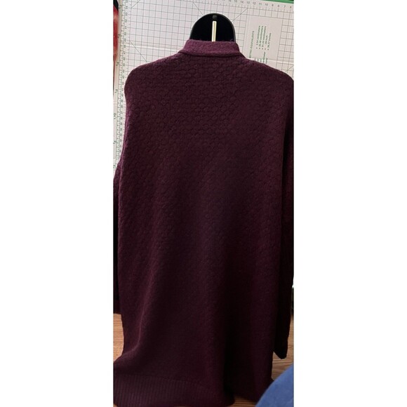 Terra & Sky Open Front Cardigan 3X Burgundy - Picture 4 of 4